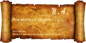 Markbreit Andor névjegykártya
